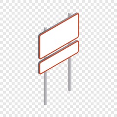 Poster - Rectangular road sign icon. Isometric 3d illustration of rectangular road sign vector icon for web