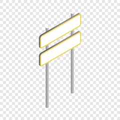 Poster - Road sign on pole icon. Isometric 3d illustration of road sign on pole vector icon for web