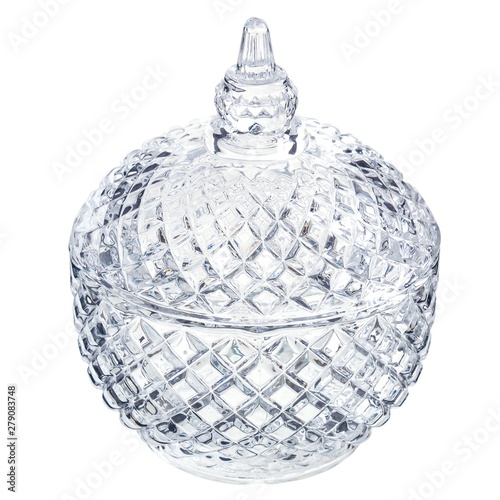 Glass Jar With A Pattern Isolated On White Background Decorative