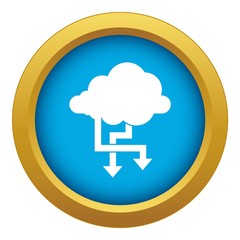 Poster - Cloud and arrows icon blue vector isolated on white background for any design