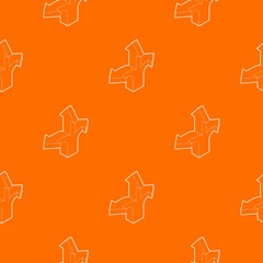 Poster - Three way direction arrow pattern vector orange for any web design best