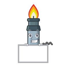 Sticker - Grinning with board bunsen burner isolated with the cartoon