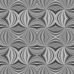 Poster - Grey seamless abstract hypnotic swirl ray stripe pattern background - vector graphic