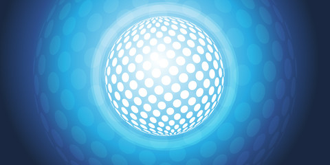 Poster - Abstract Blue and White Spotted Globe Design Vector Layout