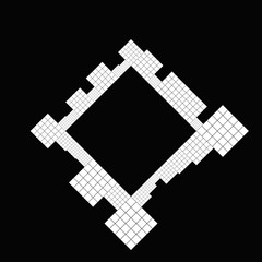 Poster - Minimal diagonal square border frame - abstract geometrical modern vector graphic design with blank space in the middle