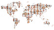 Generationen Portrait Collage auf Welt Karte