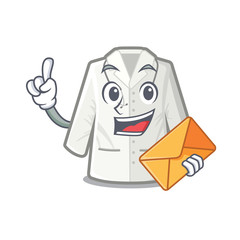 Sticker - With envelope doctor coat isolated in the character