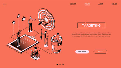 Aufkleber - Targeting - line design style isometric web banner