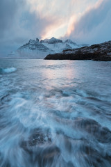 Wall Mural - Winter storm in the Westfjords, Iceland Beautiful nature background