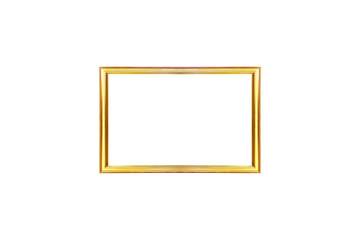 Poster - beautiful golden picture frame isolated on white background