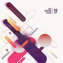 Poster - Colorful geometric background with vector fuid shapes composition