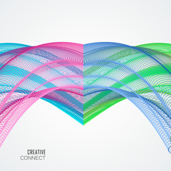 Aufkleber - Abstract design element. Vector connect lines background
