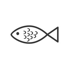 Poster - Fish icon template color editable. Fish symbol vector sign isolated on white background. Simple logo vector illustration for graphic and web design.