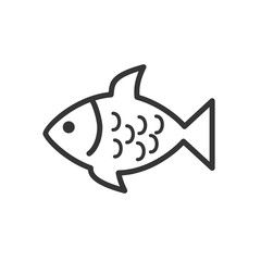 Poster - Fish icon template color editable. Fish symbol vector sign isolated on white background. Simple logo vector illustration for graphic and web design.