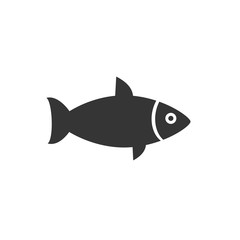 Poster - Fish icon template color editable. Fish symbol vector sign isolated on white background. Simple logo vector illustration for graphic and web design.