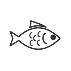 Poster - Fish icon template color editable. Fish symbol vector sign isolated on white background. Simple logo vector illustration for graphic and web design.