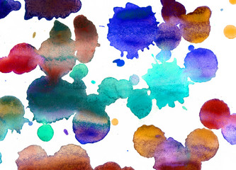 colorful dots, Abstract watercolor background for graphic design, hand painted on paper