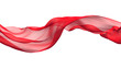 Fabric Flowing Cloth Wave, Red Waving Silk Flying Textile, 3d rendering