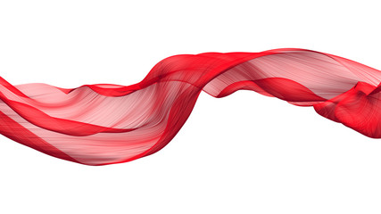 Wall Mural - fabric flowing cloth wave, red waving silk flying textile, 3d rendering