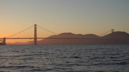 Wall Mural - Bridge Golden Gate at San Francisco landscape at sunset time