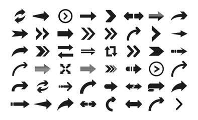 Poster - Arrow icon. Big set of vector flat arrows. Collection of concept arrows for web design, mobile apps, interface and more.