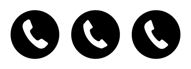 Poster - Phone icon set. Set of vector handsets icons for use in web design, business card design and interface.