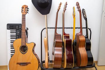 guitar on white background