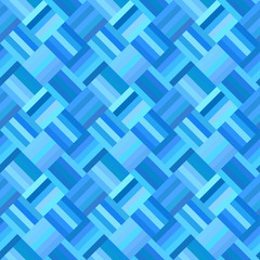 Poster - Blue geometrical diagonal tile mosaic pattern background - vector floor graphic