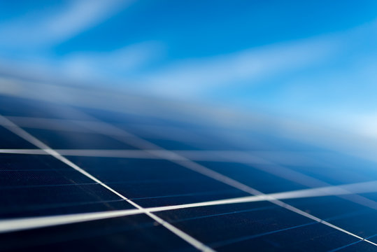 solar panel on sky background
