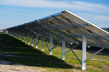 Wall Mural - solar panel on sky background