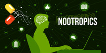 Colourful illustration of nootropics and their influence