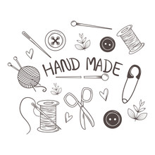 Hand Made Sewing Set Icons