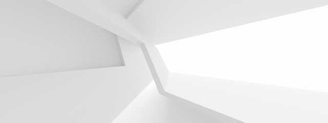 Fototapete - Minimal Architecture Design. White Industrial Wallpaper