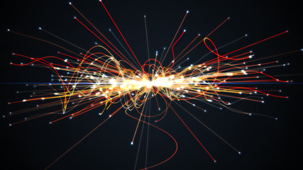 Wall Mural - particles collision in hadron collider. astrophysics concept. 3d