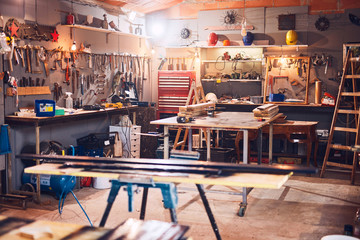 Retro / vintage workshop with misc. tools.