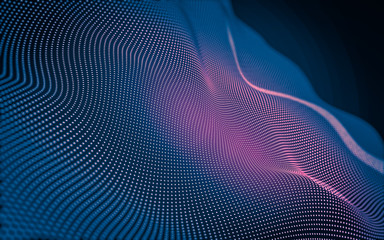 Abstract polygonal space low poly dark background, 3d rendering