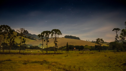 Farm with star sky, High Noise due low light and high iso to keep stars on the sky