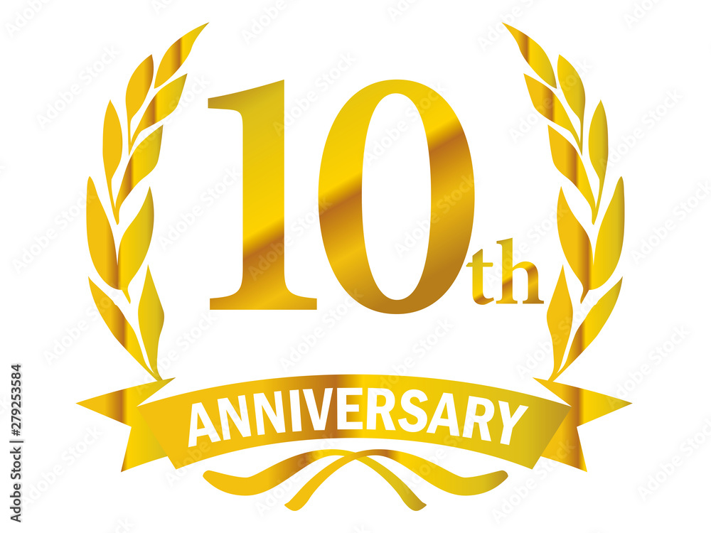 月桂樹をモチーフにしたアニバーサリーのゴールドメタリックの