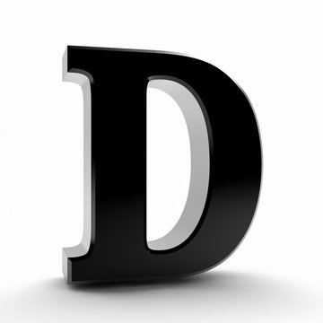 D alphabet black color word on white background illustration 3D rendering