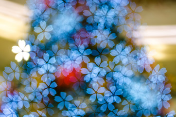 Wall Mural - colorful bokeh with copy space for merry christmas and new year celebration background.