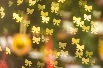 Wall Mural - colorful bokeh with copy space for merry christmas and new year celebration background.