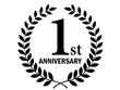 月桂樹をモチーフにしたアニバーサリーのロゴ＿1周年・月桂冠　 1st　Anniversary