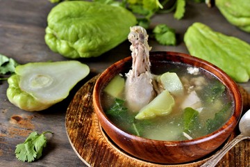 Canvas Print - Chicken Tinola. food filipino. chayote dish