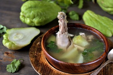 Canvas Print - Chicken Tinola. food filipino. chayote dish