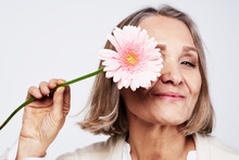 Oldwoman With Flower