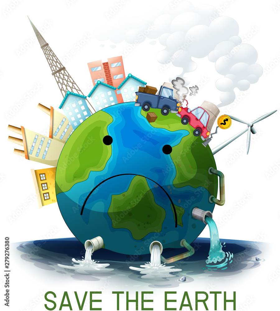 Sad Polluted Save The Earth Poster Stock Vector Adobe Stock sad-polluted-save-the-earth-poster-stock-vector-adobe-stock