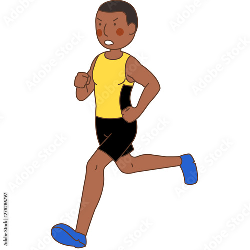 黒人マラソン選手 男性 Stock イラスト Adobe Stock