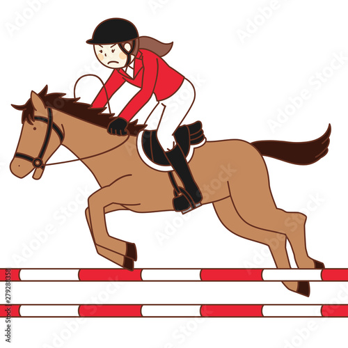 馬術 乗馬選手 女性 Adobe Stock でこのストックイラストを購入して 類似のイラストをさらに検索 Adobe Stock