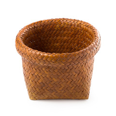 Wall Mural - Empty Wicker baskets or bread basket isolated on a white background