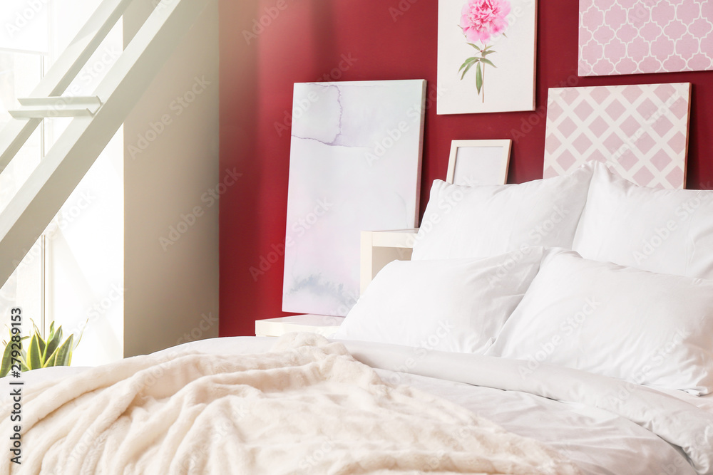 Interior of modern stylish bedroom